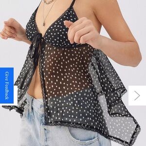 Urban Outfitters Black and White Polka Dot Camisole